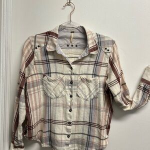 Free People Wesley Plaid Button-Up Shirt